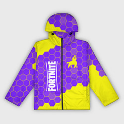 Ветровка с капюшоном женская ФОРТНАЙТ - ЛАМА Соты, цвет: 3D-черный