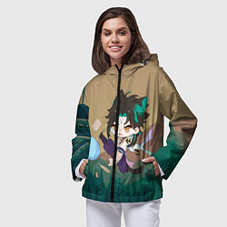 Ветровка с капюшоном женская Xiao Kick SLime, цвет: 3D-черный — фото 2