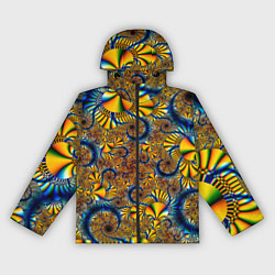 Ветровка с капюшоном женская FRACTAL COLOR PATTERN, цвет: 3D-черный