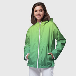 Ветровка с капюшоном женская Shades of Green GRADIENT, цвет: 3D-белый — фото 2