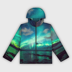 Ветровка с капюшоном женская Aurora borealis, цвет: 3D-черный