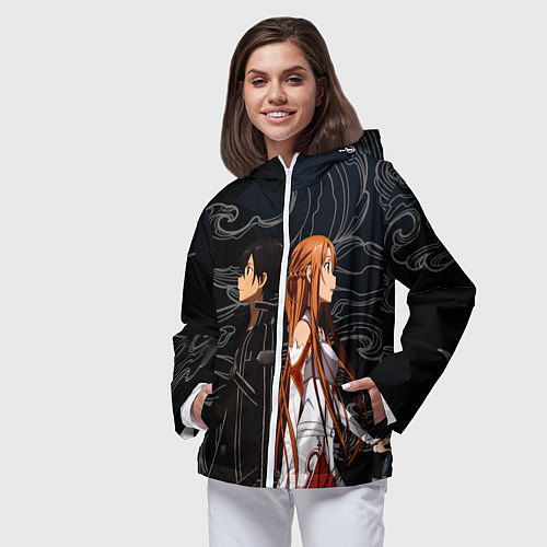 Женская ветровка Кирито и Асуна - Sword Art Online / 3D-Белый – фото 3