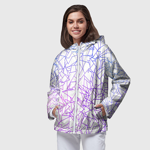 Женская ветровка Geometric Distortion / 3D-Белый – фото 3