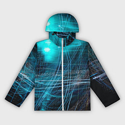 Женская ветровка Неоновые волны и линии - Голубой