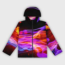 Ветровка с капюшоном женская Abstract colorful waves, цвет: 3D-черный