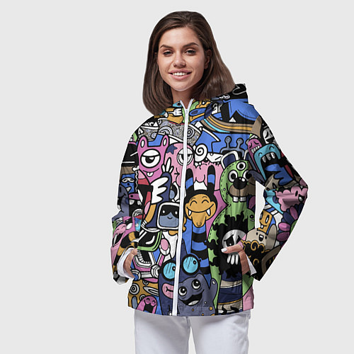 Женская ветровка Милые и веселые монстры / 3D-Белый – фото 3