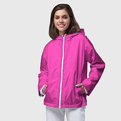 Ветровка с капюшоном женская Яркий розовый из фильма Барби, цвет: 3D-белый — фото 2