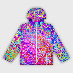 Ветровка с капюшоном женская Красочные всплески красок Экспрессия, цвет: 3D-белый