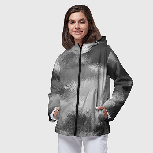 Женская ветровка В серых тонах абстрактный узор gray abstract patte / 3D-Черный – фото 3