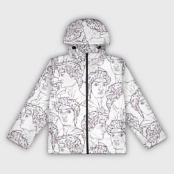 Ветровка с капюшоном женская Узор Рисунок статуи Давида Микеланджело, цвет: 3D-черный