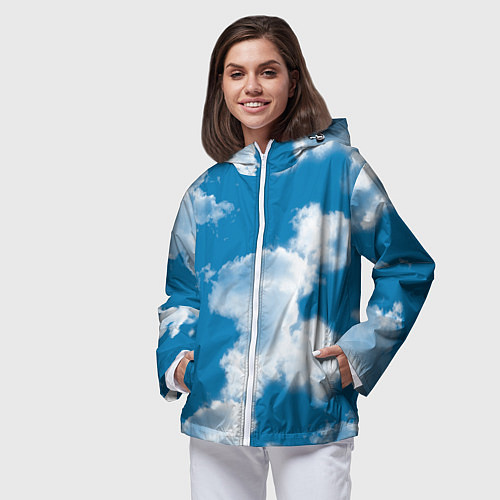 Женская ветровка Небо в облаках / 3D-Белый – фото 3
