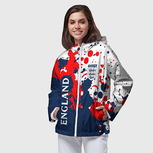 Женская ветровка Сборная Англии Краска / 3D-Белый – фото 3