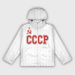 Ветровка с капюшоном женская СССР - Союз Советских Социалистических Республик, цвет: 3D-белый