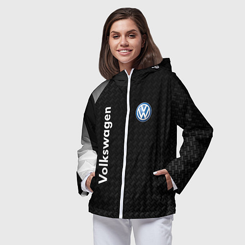 Женская ветровка Volkswagen карбон / 3D-Белый – фото 3