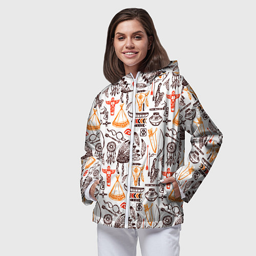 Женская ветровка Native American items / 3D-Белый – фото 3