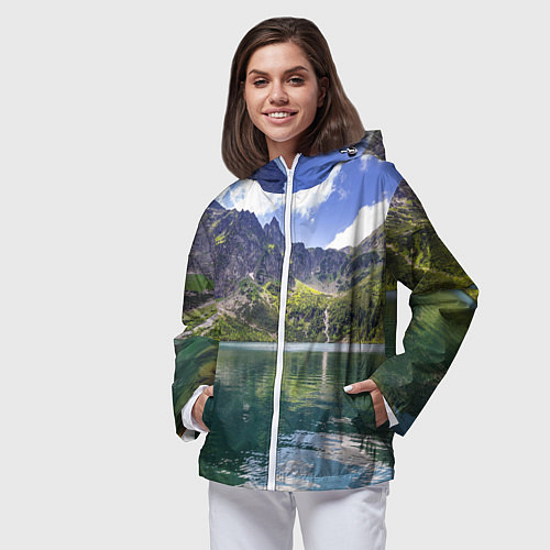 Женская ветровка Прозрачное горное озеро / 3D-Белый – фото 3