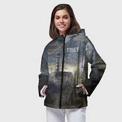Ветровка с капюшоном женская STALKER Саркофаг, цвет: 3D-черный — фото 2