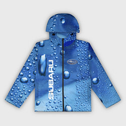 Ветровка с капюшоном женская Subaru - капли, цвет: 3D-черный