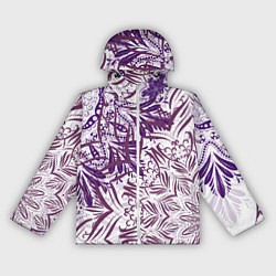 Ветровка с капюшоном женская Фиолетовые мандалы, цвет: 3D-белый