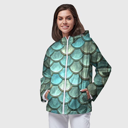 Женская ветровка Рыбья чешуя / 3D-Белый – фото 3
