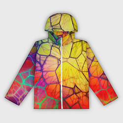 Ветровка с капюшоном женская Абстрактные цветные фигуры, цвет: 3D-белый