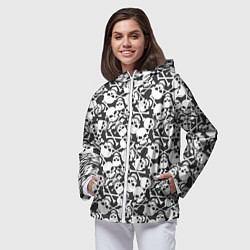 Ветровка с капюшоном женская Череп с ноздрями, цвет: 3D-белый — фото 2