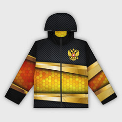 Ветровка с капюшоном женская Black & gold - герб России, цвет: 3D-черный