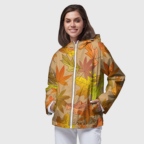 Женская ветровка Осенняя атмосфера / 3D-Белый – фото 3