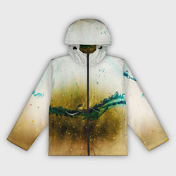 Ветровка с капюшоном женская Абстрактные блёстки, тени и краски, цвет: 3D-черный