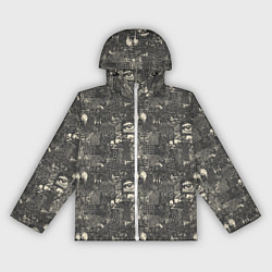 Ветровка с капюшоном женская Надписи и глаз, цвет: 3D-белый