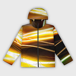 Ветровка с капюшоном женская Желтые неоновые полосы, цвет: 3D-черный