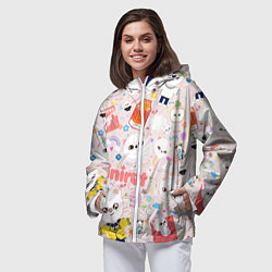 Ветровка с капюшоном женская Skzoo Jinniret pattern cartoon avatar, цвет: 3D-белый — фото 2