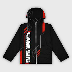 Ветровка с капюшоном женская Samurai - Красный техно - Киберпанк, цвет: 3D-белый