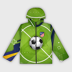 Ветровка с капюшоном женская Atletico madrid Мяч, цвет: 3D-черный