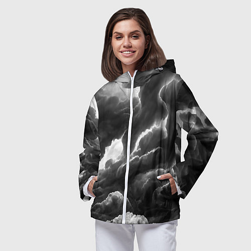 Женская ветровка Очень темные тучи / 3D-Белый – фото 3