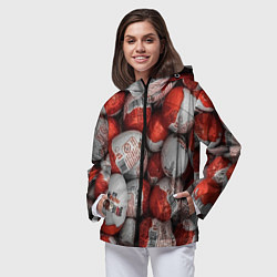 Ветровка с капюшоном женская Фон из киндер сюрприз, цвет: 3D-черный — фото 2