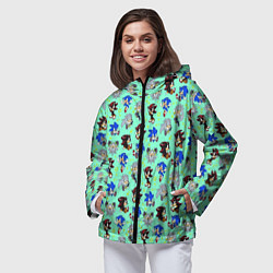 Ветровка с капюшоном женская Ежик Соник и его друзья, цвет: 3D-черный — фото 2
