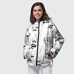 Ветровка с капюшоном женская Странности Хэллоуин, цвет: 3D-черный — фото 2