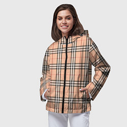 Ветровка с капюшоном женская Королевский тартан, цвет: 3D-черный — фото 2