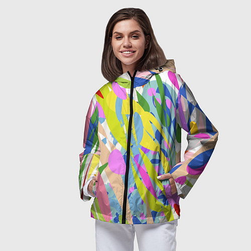 Женская ветровка Краски лета абстракция / 3D-Черный – фото 3
