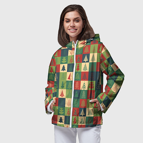 Женская ветровка Здравствуй ёлка Новый год / 3D-Белый – фото 3