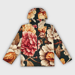 Ветровка с капюшоном женская Цветы в стиле рококо, цвет: 3D-черный