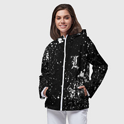 Ветровка с капюшоном женская Тетрадь смерти брызги, цвет: 3D-белый — фото 2