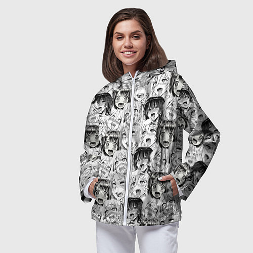 Женская ветровка Разные девушки Ахегао / 3D-Белый – фото 3
