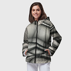 Ветровка с капюшоном женская Переплетение сетей, цвет: 3D-черный — фото 2