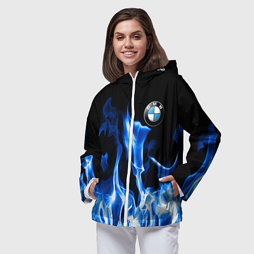 Женская ветровка BMW fire / 3D-Белый – фото 3