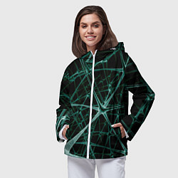 Ветровка с капюшоном женская Нейронная сетка, цвет: 3D-белый — фото 2