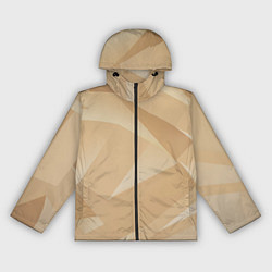 Ветровка с капюшоном женская Золотистые абстрактные геометрические фигуры, цвет: 3D-черный