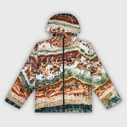 Ветровка с капюшоном женская Натуральный природный камень агат, цвет: 3D-черный