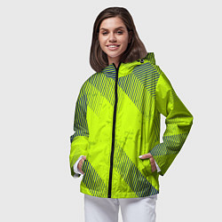 Ветровка с капюшоном женская Green sport style, цвет: 3D-черный — фото 2